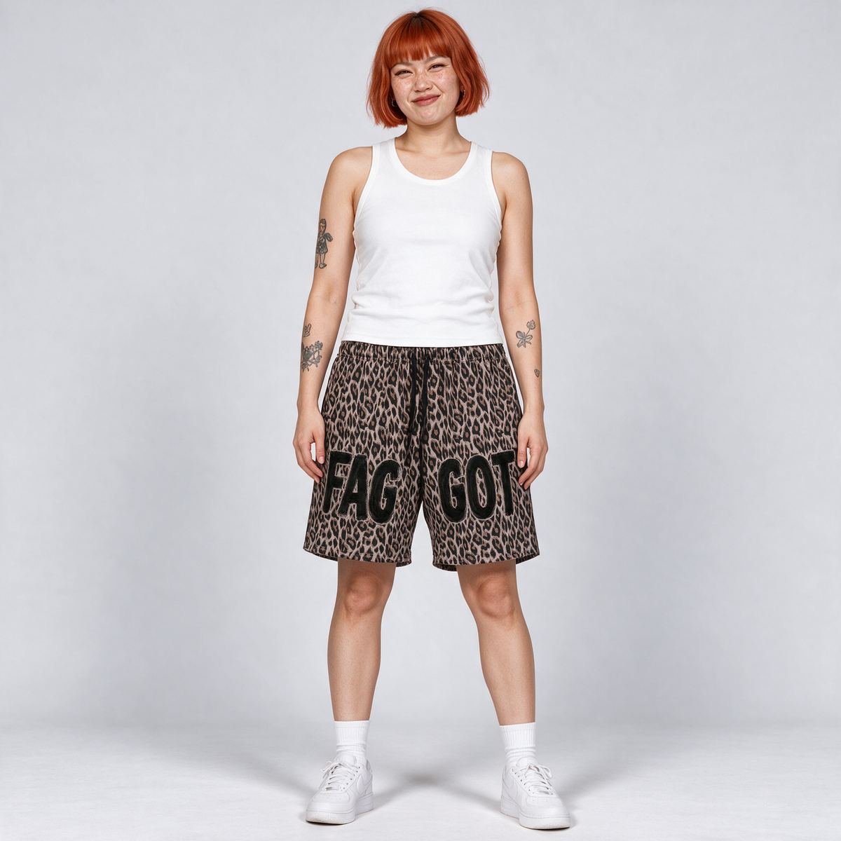 F*GGOT | Unisex Heavyweight Leopard Drawstring Shorts