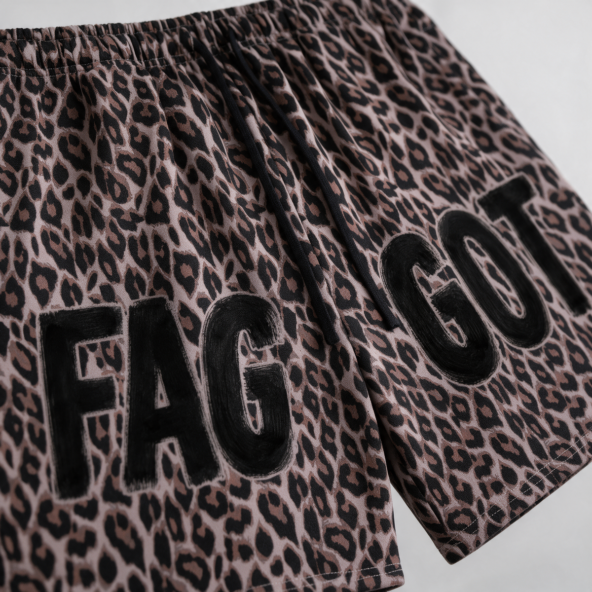 F*GGOT | Unisex Heavyweight Leopard Drawstring Shorts
