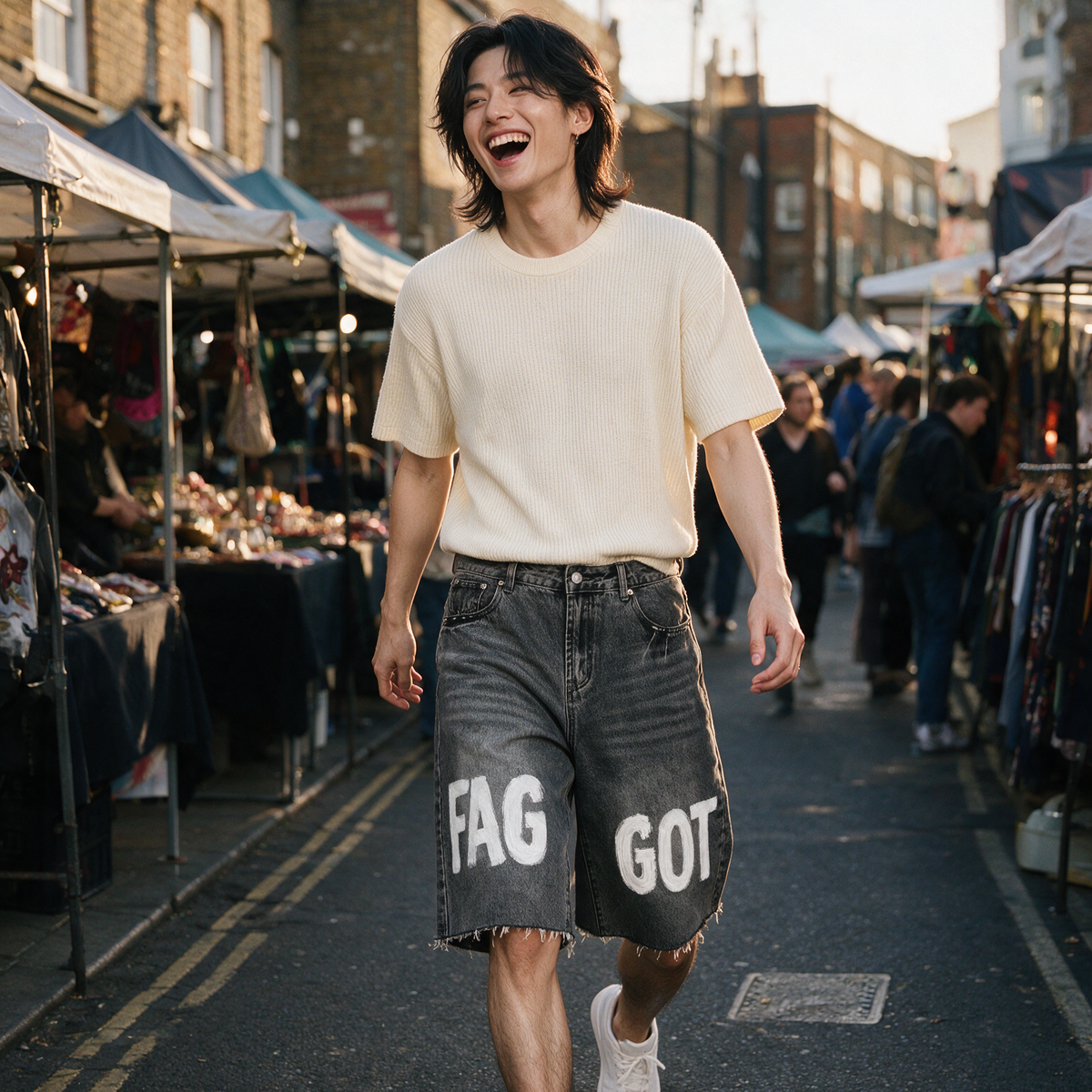 F*GGOT | Vintage Wide Leg Denim Shorts