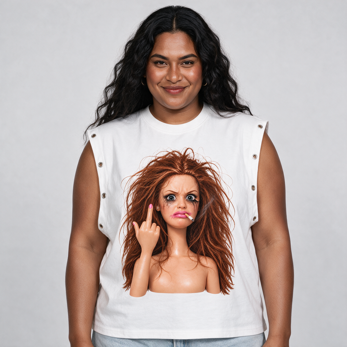 Barbs Flip | Distressed Grommet Eyelet Tank Top