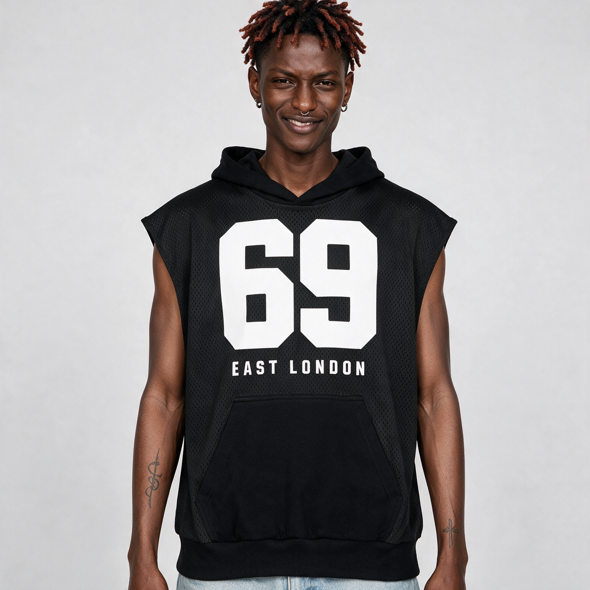 69’er | Panel Mesh Sleeveless Hoodie