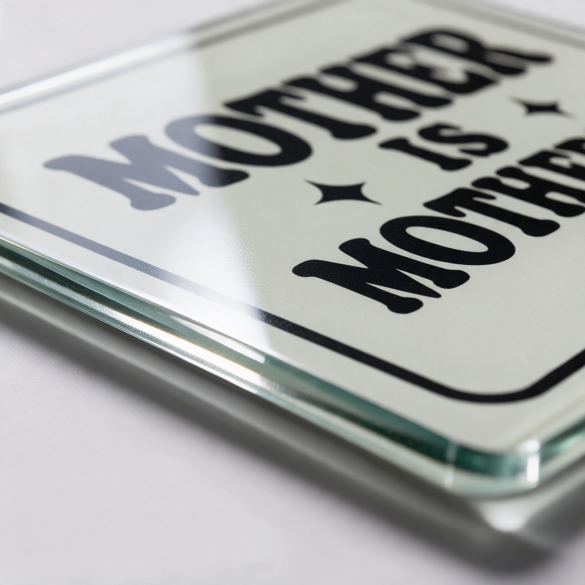Mother is Mothering Mono | Glass Chopping Board