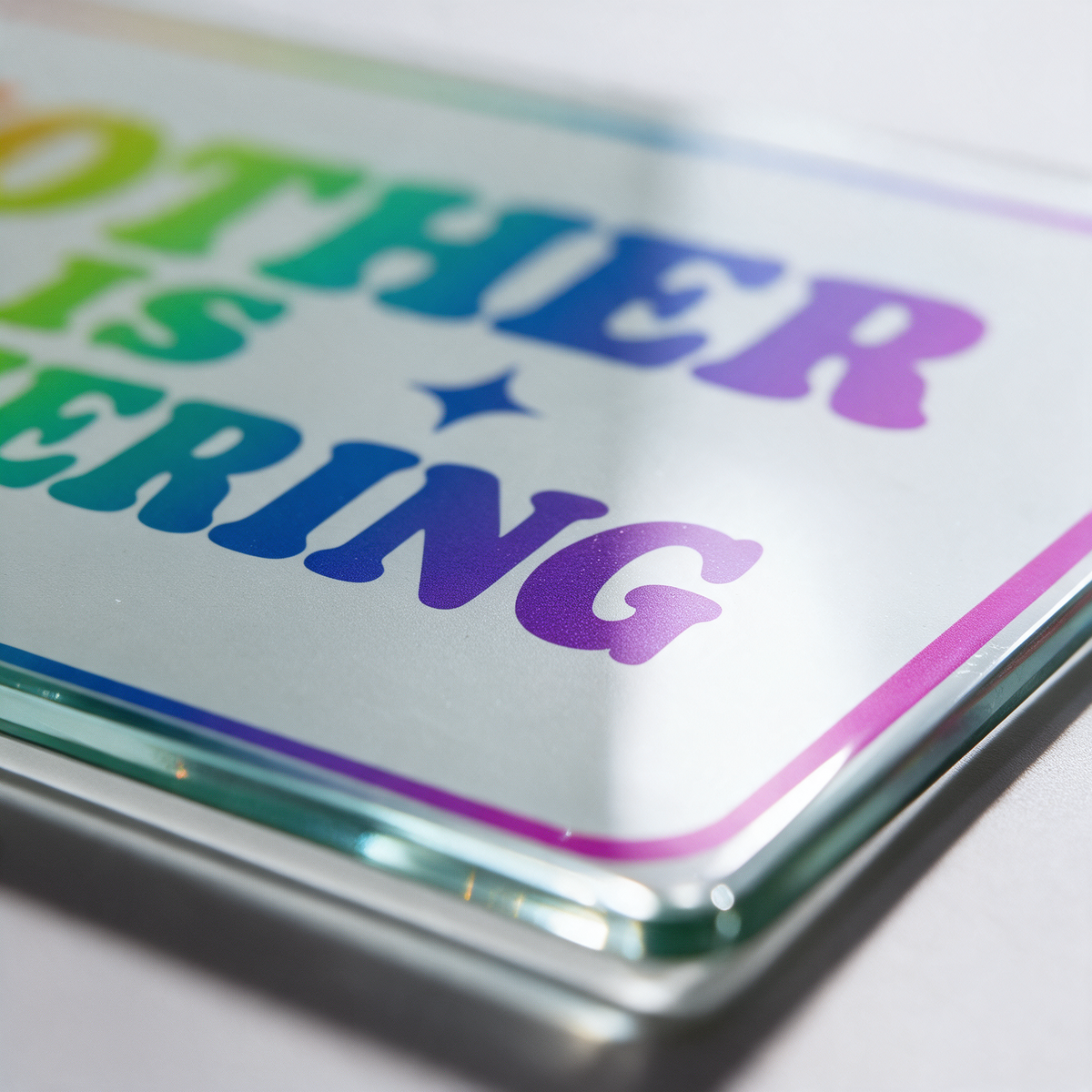 Mother is Mothering Rainbow | Glass Chopping Board