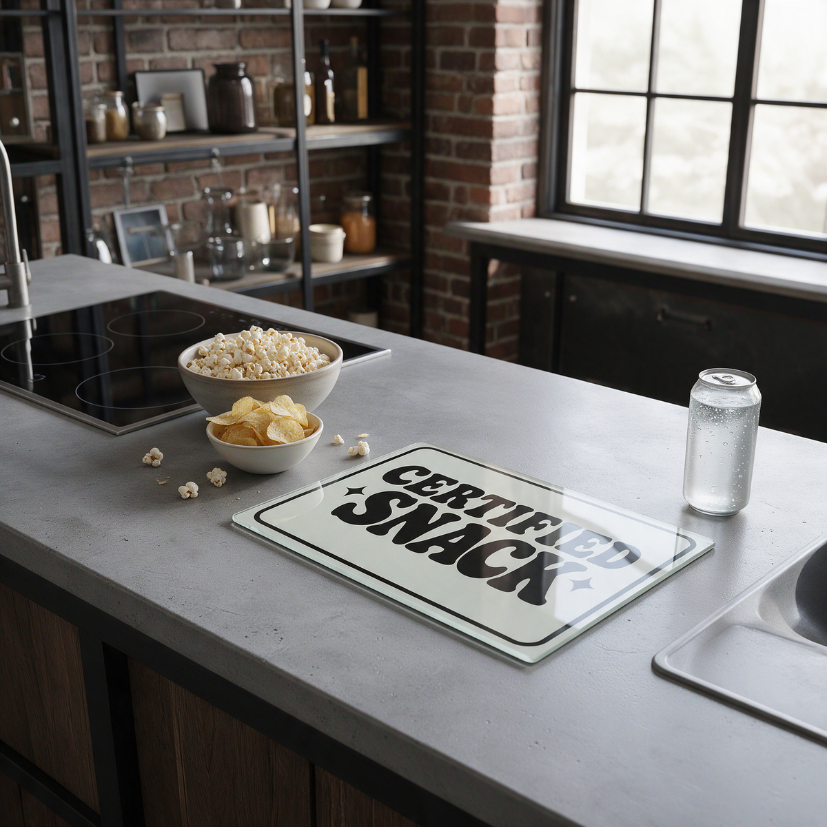 Certified Snack Mono | Glass Chopping Boards