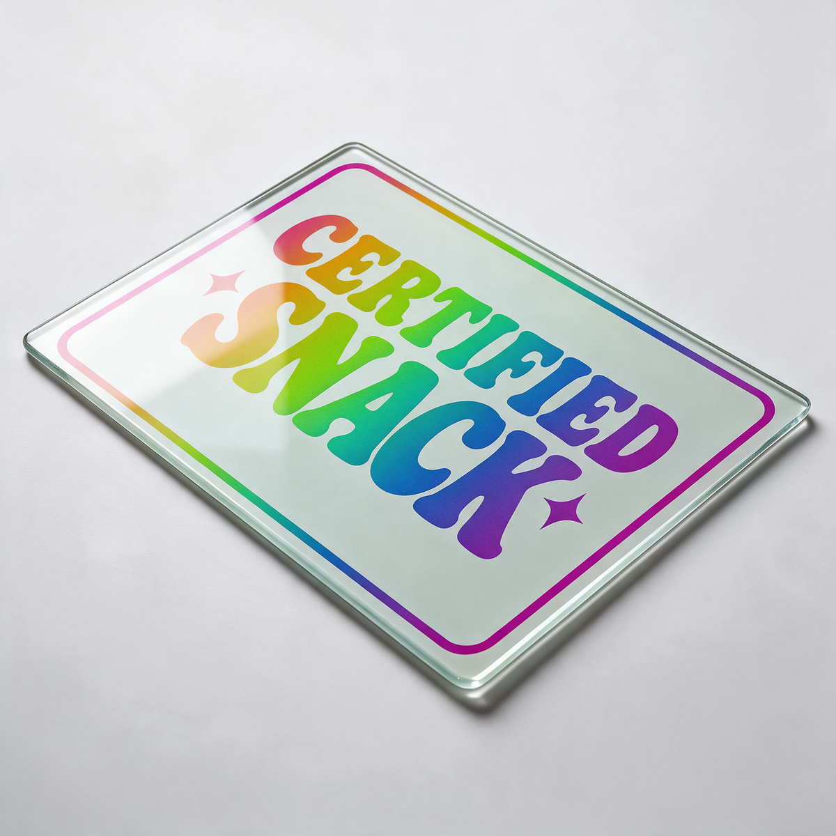 Certified Snack Rainbow | Glass Chopping Board