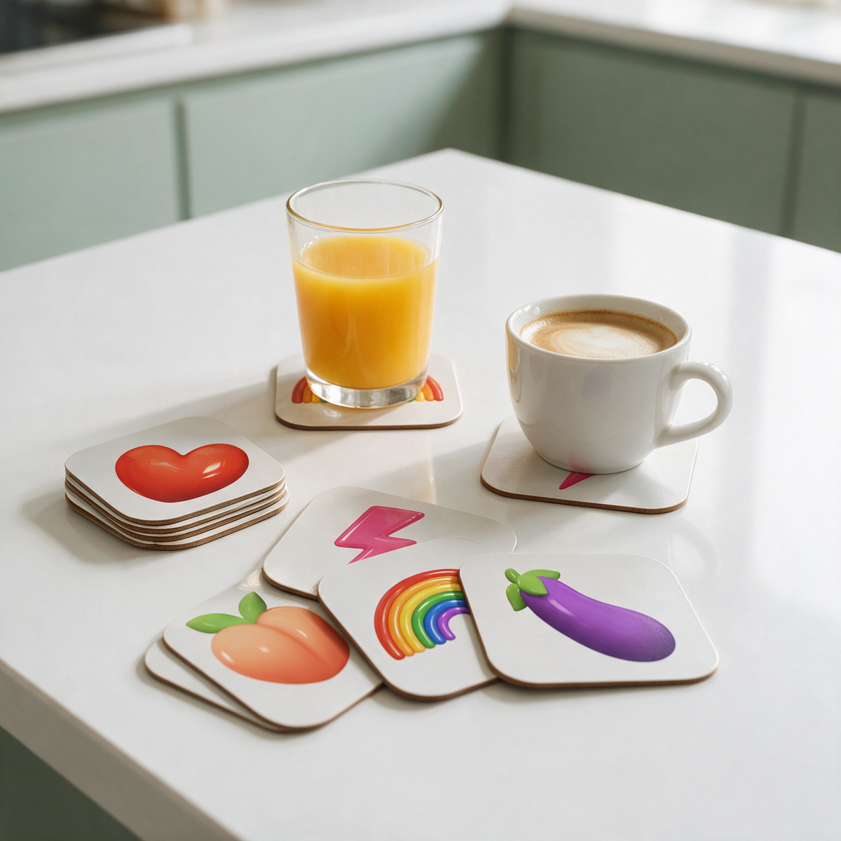 Emojis | Coasters Set of 6