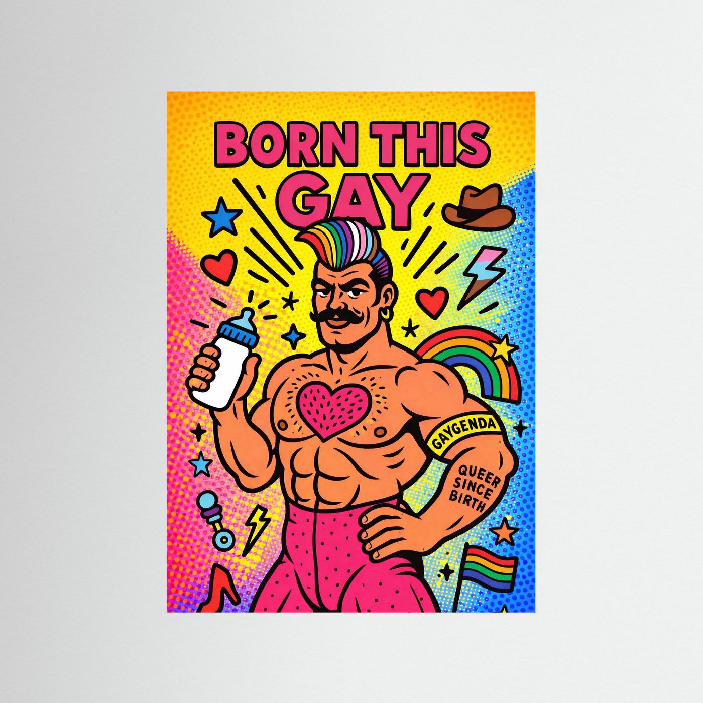 Born This Gay (Halftone Ver.) | Fine Art Paper