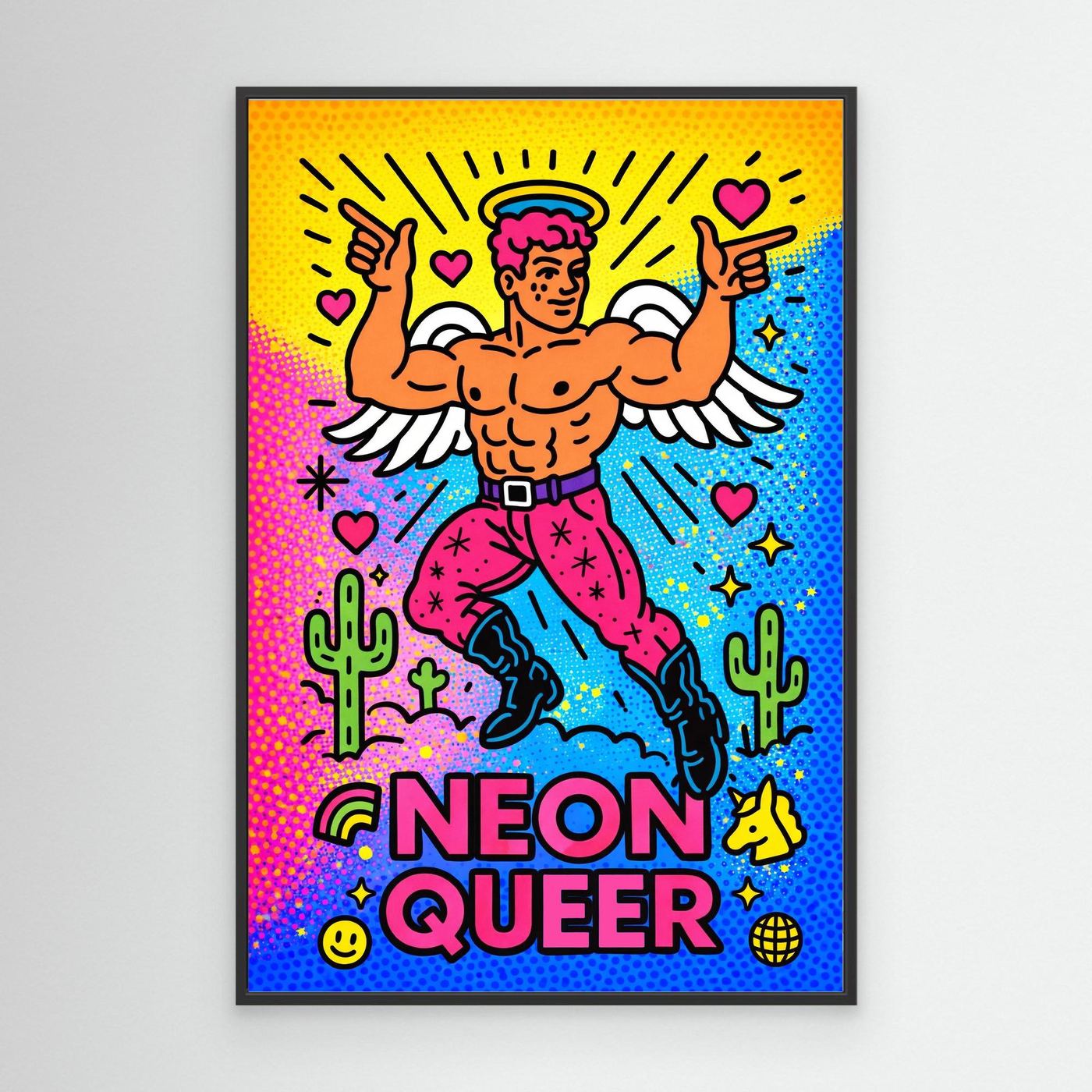 NeonQueer Angel (Halftone Ver.) | Canvas
