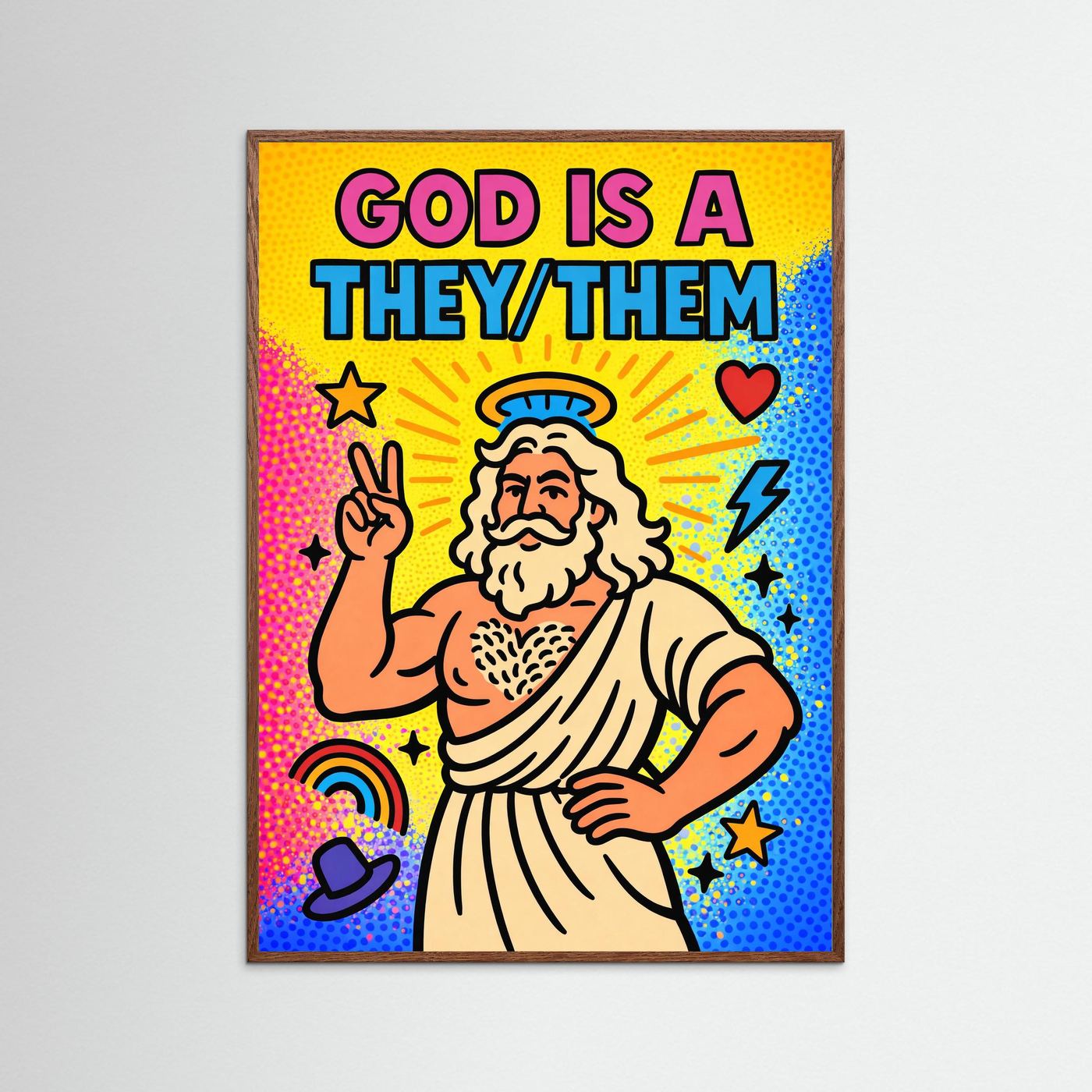 God is a They/Them (Halftone Ver.) | Fine Art Paper